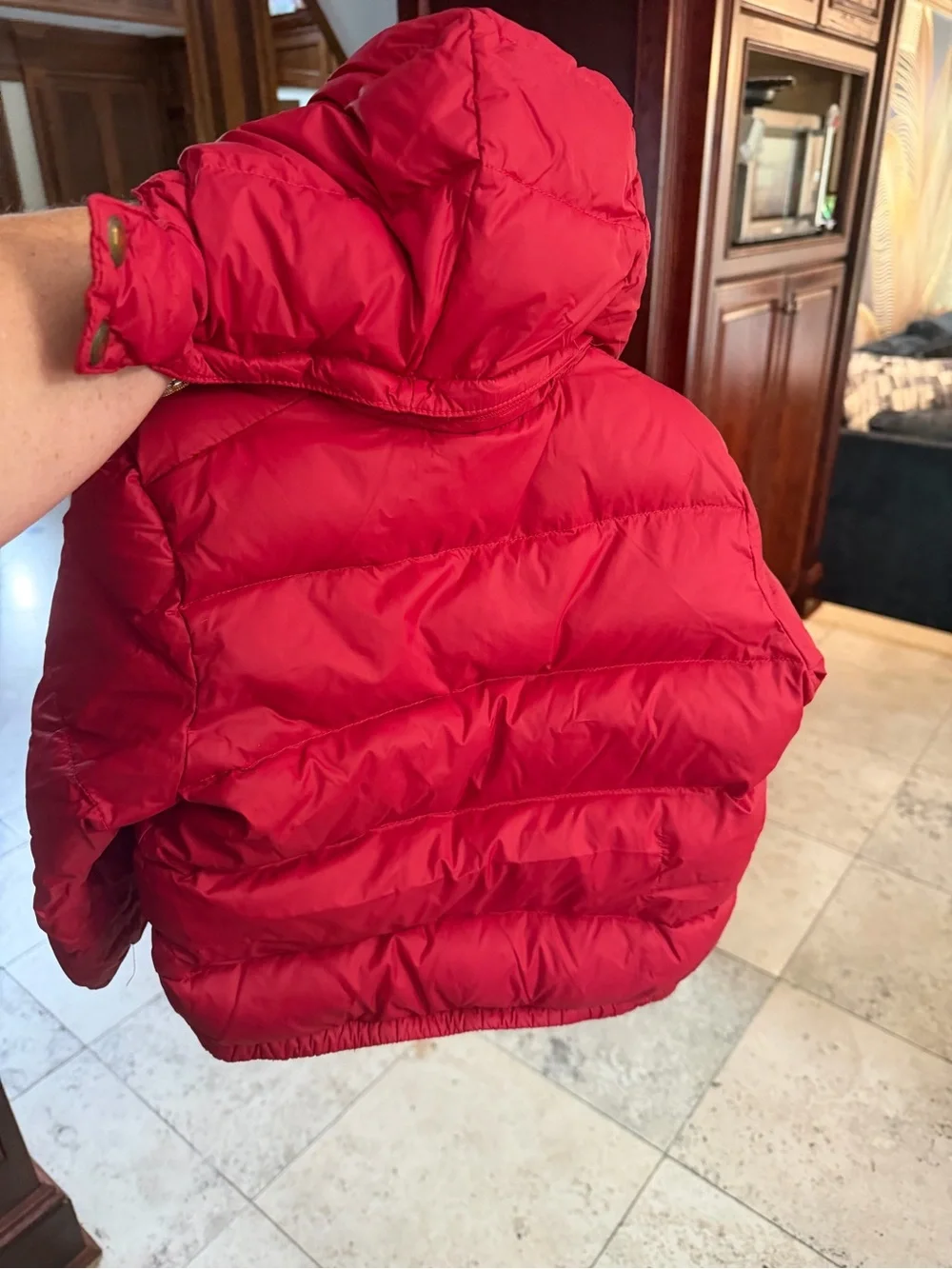 Polo by Ralph Lauren Red Puffer Jacket with Navy Trim